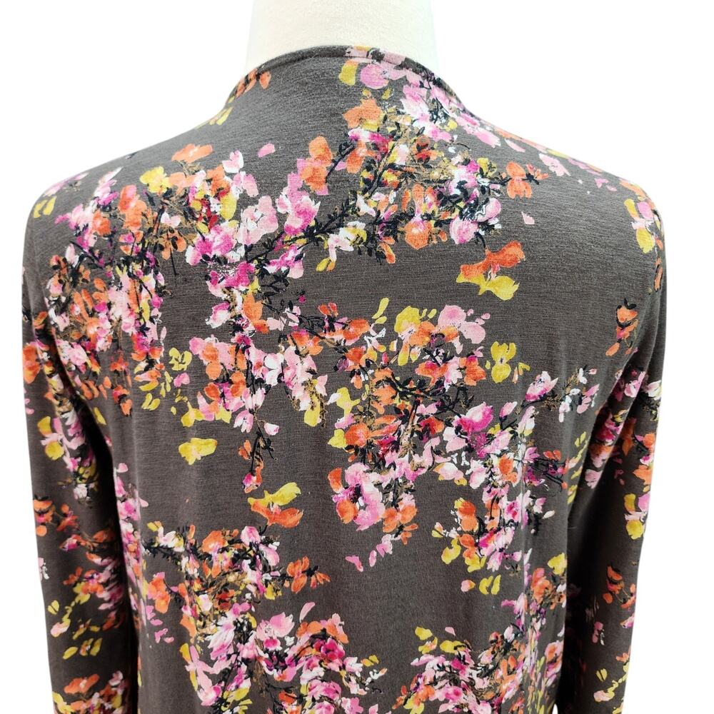 J. Jill Tunic Blouse Women's LARGE Petite Layered Brown Floral Top Career Casual - Picture 6 of 15